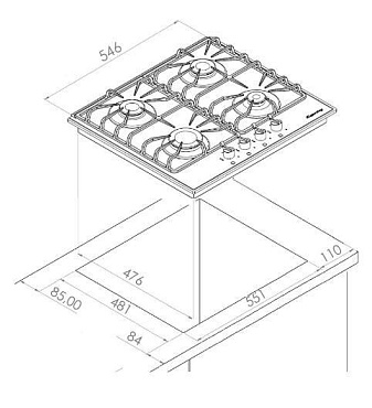 Варочная панель Kuppersberg FQ 602 W (60 см, белый) preview 2