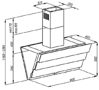 Кухонная вытяжка Kuppersberg RAMZ 90 W (нержавеющая сталь + стекло) preview 4