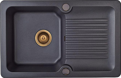 Мойка Kuppersberg ANCONA 1B 1D BLACK METALLIC (гранит, 78 см) preview 1