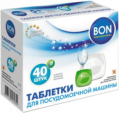 Таблетки для посудомоечной машины 5 в 1, BON BN-173 40 шт. (для посудомоечных машин) preview 1