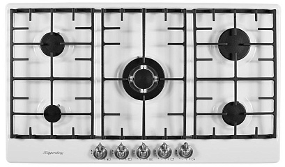 Газовая варочная панель Kuppersberg FV9TGRZ W Silver (90 см, эмаль) preview 1