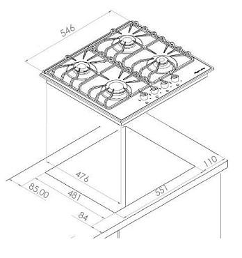 Варочная панель Kuppersberg FQ 601 W (60 см, белый) preview 2