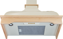 Кухонная вытяжка KATRIN 90 CB (окаршенная сталь + массив дерева)