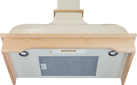 Кухонная вытяжка KATRIN 90 CB (окаршенная сталь + массив дерева)