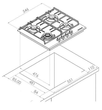 Варочная панель Kuppersberg FQ 63 W (60 см, белый) preview 2